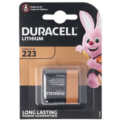 Duracell Photobatterie CR-P2 CRP2 Ultra DL223 Lithium 6V, 1400mAh im 1er Blister