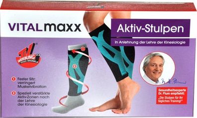 Aktiv Stulpen S/ M Türkis von VITALmaxx Sport Fitness Joggen Beinstulpen Bandage