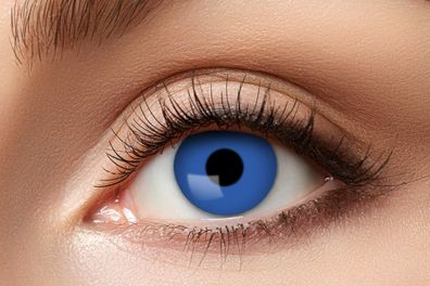 Blaue Kontaktlinse mit Sehstärke . Durchmesser 14,5 mm. Jahreslinsen. Blue Elfe