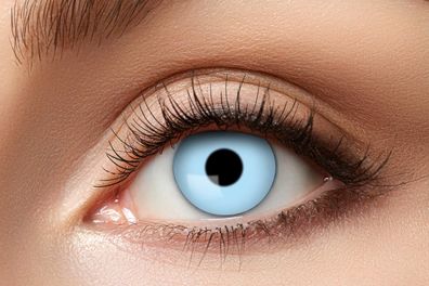 Eisblaue Kontaktlinse mit Sehstärke . Durchmesser 14,5 mm. Jahreslinsen.
