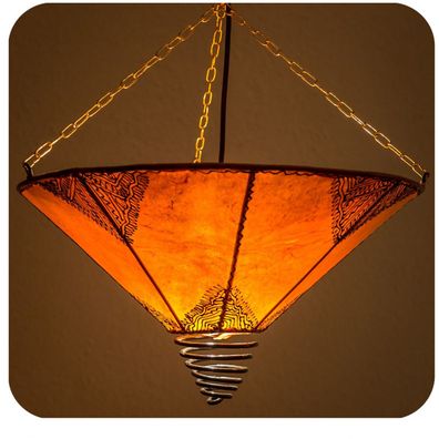 Orientalische Lampe Deckenleuchte marokkanische Deckenlampe Lederlampe "Fuego Orient"