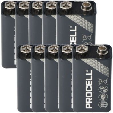 10 Stück Duracell Procell MN1604 9V-Block im Karton, Duracell Industrial MN1604