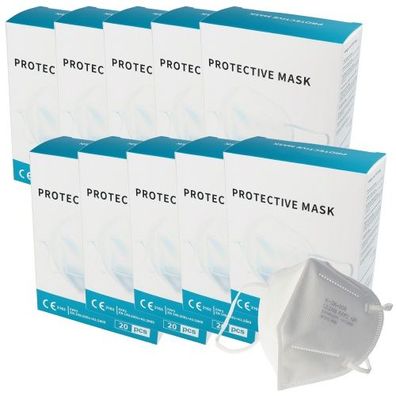 200 Stück Premium FFP2 Maske latexfrei 7-Lagig ohne Ventil, Vorratspack, zertifi