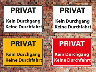 Schild Aufkleber Alu Dibond Auswahl Privat Kein Durchgang Keine Durchfahrt