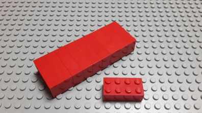 Lego 10 Basic Steine 2x4 hoch Rot 3001 Set 9448 8142 6166 5483