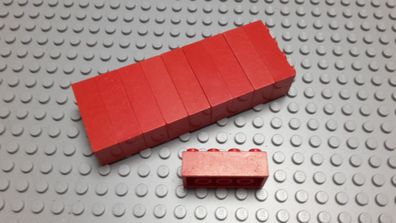 Lego 10 Basic Steine 2x4 hoch Rot 3001 Legos haben Kratzer
