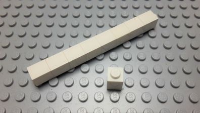 Lego 10 Basic Steine 1x1 hoch Weiß 3005 Set 10189 842 7573 6394