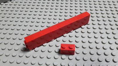 Lego 10 Basic Steine 1x2 Hoch Rot 3004 Set 4955 5571 5770 6382