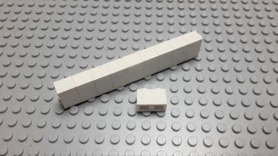 Lego 10 Basic Steine 1x2 Hoch Weiß 3004 Set 7636 8679 10233 7993