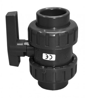 PVC-Kugelhahn m. 2 Anschlußenden, Ø 25 mm