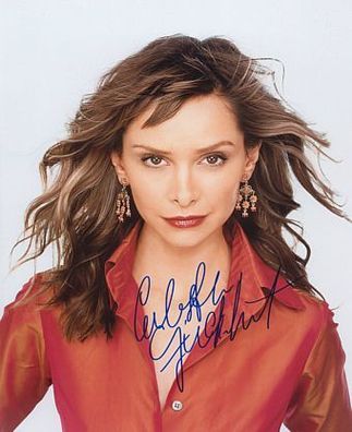 Original Autogramm Calista Flockhart auf Großfoto (COA)