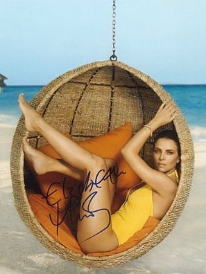 SEXY Original Autogramm Elizabeth LIZ HURLEY auf Großfoto (COA)