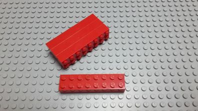 Lego 4 Basic Steine 2x8 hoch rot 3007 Set 313 6554 8157 148