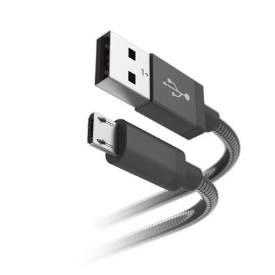 Hama Qualitatives Micro USB 2.0 Ladekabel USB A auf USB B Schwarz NEU