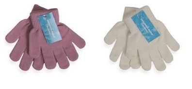 2 Paar Kinder-Handschuhe „Magic-Gloves“ uni, warme dehnbare Strickhandschuh Pink/ ...