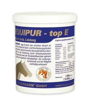 Vetripharm Equipur TOP E 1000g Ergänzungsfuttermittel für Pferde