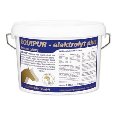 Vetripharm Equipur Elektrolyt PLUS 3000g Diät-Mineralfuttermittel für Pferde