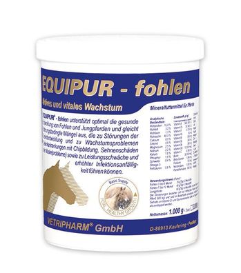 Vetripharm Equipur FOHLEN 1000g Mineralfuttermittel für Pferde