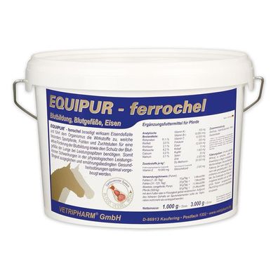 Vetripharm Equipur Ferrochel 3000g Ergänzungsfuttermittel für Pferde
