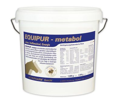 Vetripharm Equipur Metabol 3000g Diät- Ergänzungsfuttermittel für Pferde