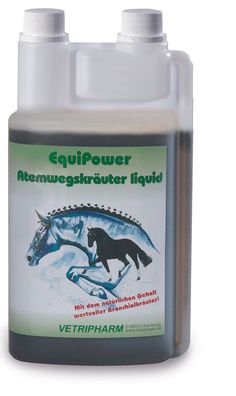 Vetripharm EquiPower Atemwegskräuter liquid Ergänzungsfuttermittel für Pferde 1l