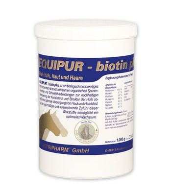 Vetripharm Equipur BIOTIN PLUS 1000g Diät-Ergänzungsfuttermittel für Pferde