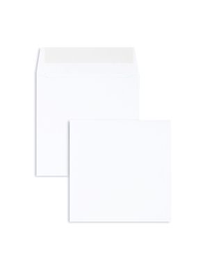 100 Briefumschläge Weiß 130x130 mm mit Haftklebung