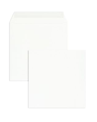 100 Briefumschläge Weiß 215x215 mm mit Haftklebung