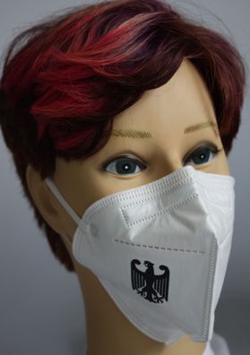 1x FFP2 Maske Deutsche Herstellung CE zertifiziert mit Aufdruck - Bundesadler