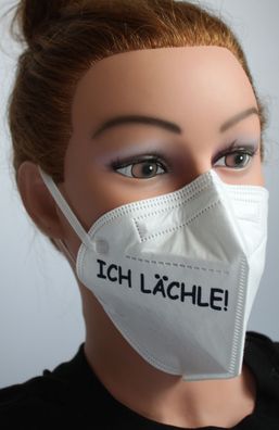 1x FFP2 Maske Deutsche Herstellung CE zertifiziert mit Aufdruck - Ich Lächle
