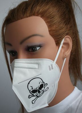 1x FFP2 Maske Deutsche Herstellung CE2797 zertifiziert mit Aufdruck - Totenkopf Skull