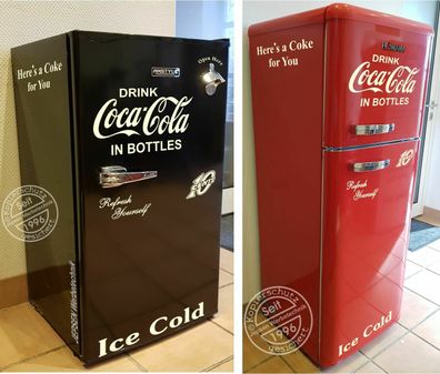 6 teiliges Coca Cola Kühlschrank Aufkleber Set 10 Cent - Farbauswahl