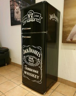 Aufkleber Set Jack Daniels K4 für Retro Kühlschrank Gefrierkombination