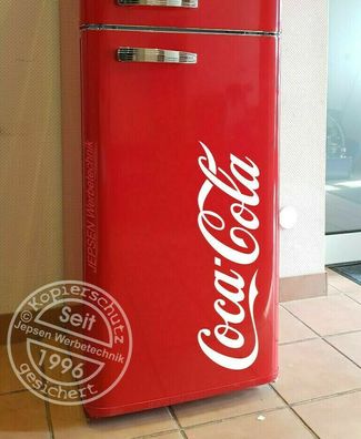 Aufkleber Coca Cola 50cm - Kühlschrank Kühltruhe - Farbauswahl