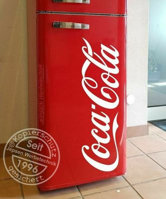 Aufkleber Coca Cola 80cm für ihren Kühlschrank, Kühltruhe Tür ...