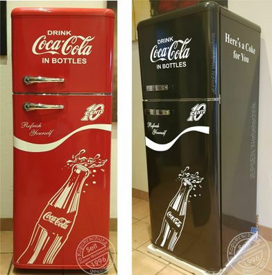 Aufkleber Set K1 Coca Cola 7 teilig einfarbig nach Wunsch, für ihren Kühlschrank ect