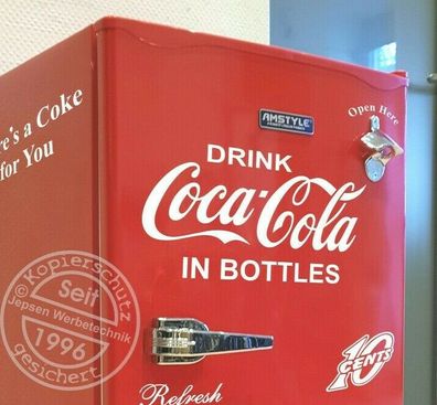 Aufkleber Drink Coca Cola in Bottles 40x20cm für Kühlschrank Tür ...