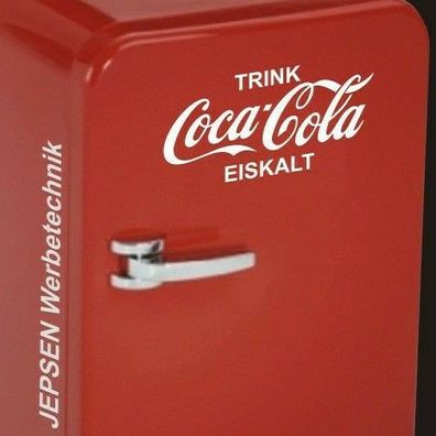 TRINK Coca Cola Eiskalt Aufkleber für Mini Kühlschrank Kühltruhe 30x15cm