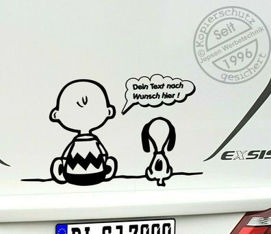 Aufkleber Snoopy Charly 60x36cm S086T Wunschfarbe, Auto Wohnmobil Wohnwagen Bus