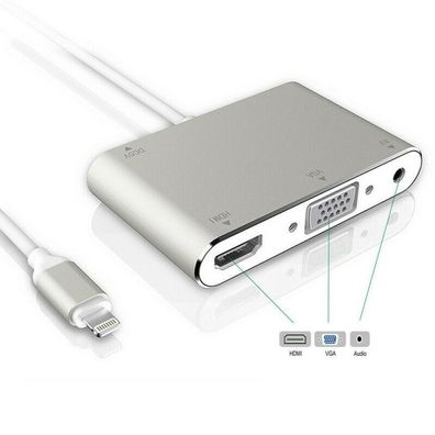 1080p Lightning zu HDMI VGA Audio Video Adapter Konverter für Projektoren Aktion!!!