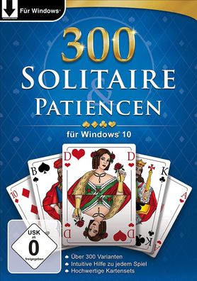 300 Solitaire und Patiencen - Klondike - Fächer -Gypsy-Bakers Dozen-Four Seasons