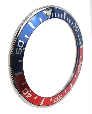 Jaguar Saphire Uhrenlünette Registerring Edelstahl rot/ blau J860