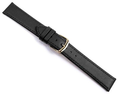 Uhrenarmband Kalbsleder schwarz matt Herzog Elegance 20973G