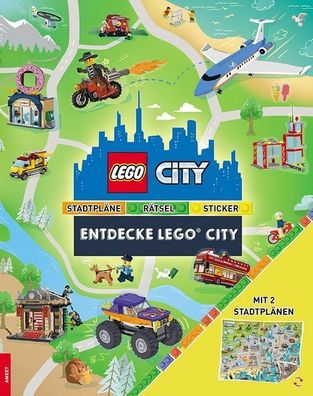 LEGO® City Entdecke LEGO® City Stadtpläne Rätsel Stickerheft Sticker Zeitschrift