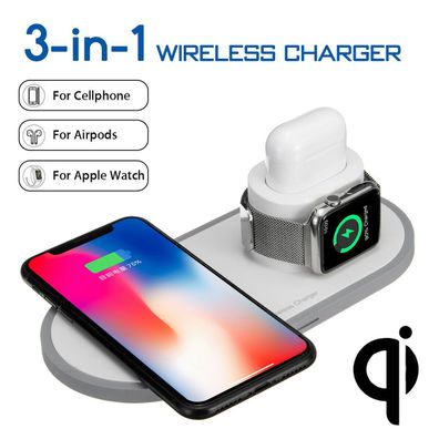 2Pace® 3 in 1 QI Charger 10W Ladegerät Ladestation für Apple Watch iPhone 12 12 ...