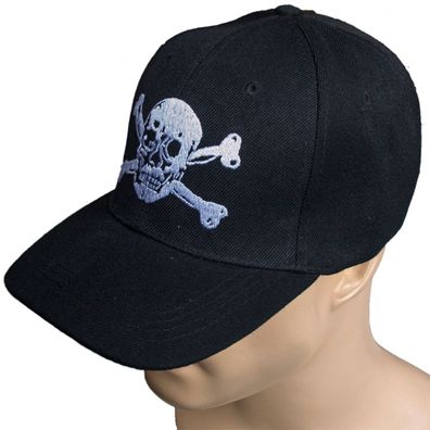 Pure Trash BB Cap flach Baseballcap mit Totenkopf, schwarz Einheitsgröße