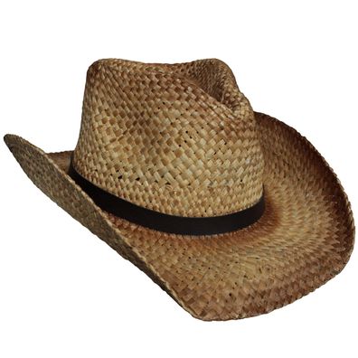 Fox Outdoor Strohhut braun, Western Cowboyhut mit Hutband Einheitsgröße
