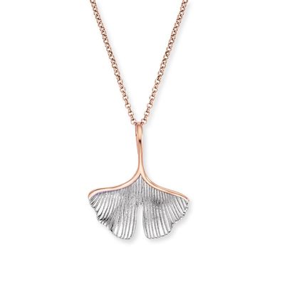 Engelsrufer Anhänger mit Kette ERN-GINKGO-BIR Rosé vergoldet Ginkgo Blatt