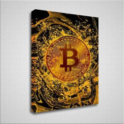Wandbild | Bitcoin | Abstrakt | Home Office | 30X40 - 100X150 | XXL Bilder