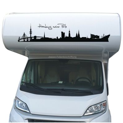 Autoaufkleber Hamburg meine Perle Skyline H11C 150x30cm Wohnmobile PKW Wohnwagen